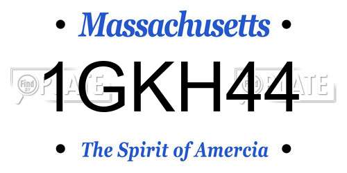 1GKH44 Massachusetts License Plate