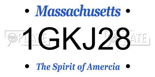1GKJ28 Massachusetts License Plate