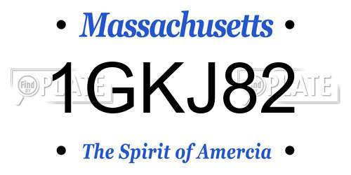 1GKJ82 Massachusetts License Plate
