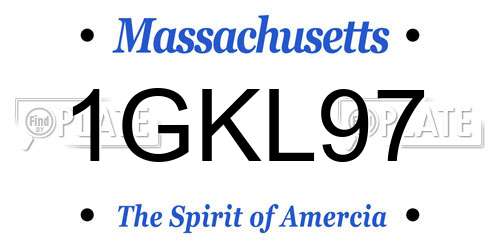 1GKL97 Massachusetts License Plate