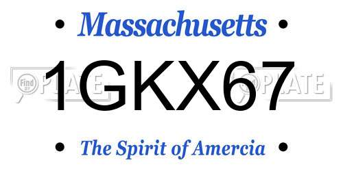 1GKX67 Massachusetts License Plate