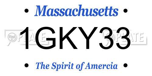 1GKY33 Massachusetts License Plate
