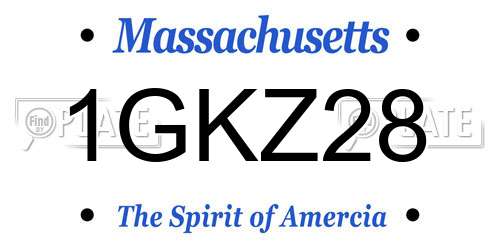 1GKZ28 Massachusetts License Plate