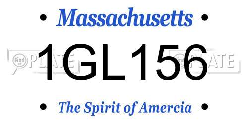 1GL156 Massachusetts License Plate