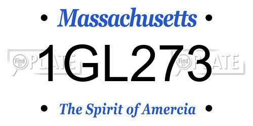 1GL273 Massachusetts License Plate
