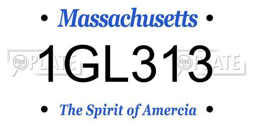 1GL313 Massachusetts License Plate