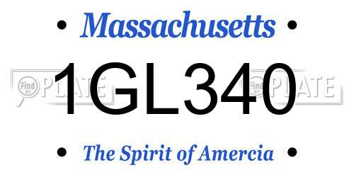 1GL340 Massachusetts License Plate