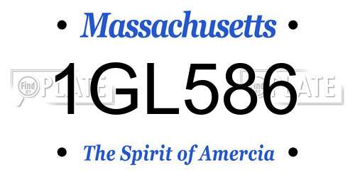 1GL586 Massachusetts License Plate