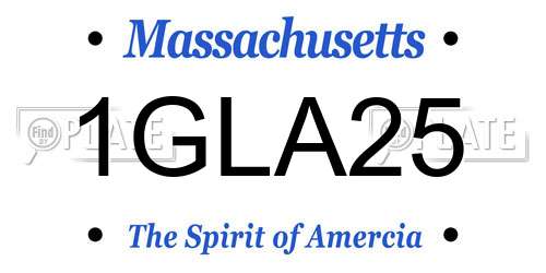 1GLA25 Massachusetts License Plate