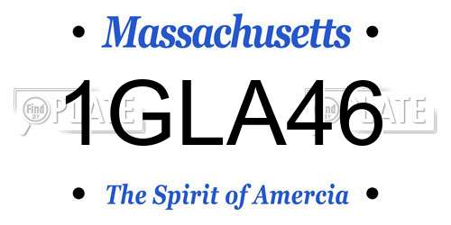 1GLA46 Massachusetts License Plate