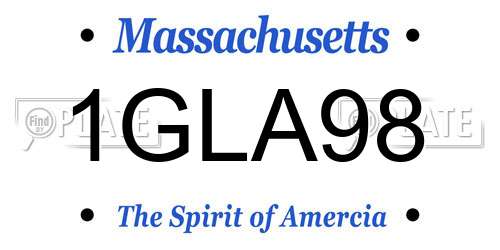 1GLA98 Massachusetts License Plate