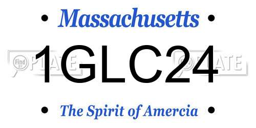 1GLC24 Massachusetts License Plate