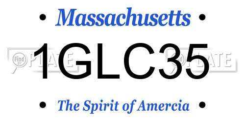 1GLC35 Massachusetts License Plate