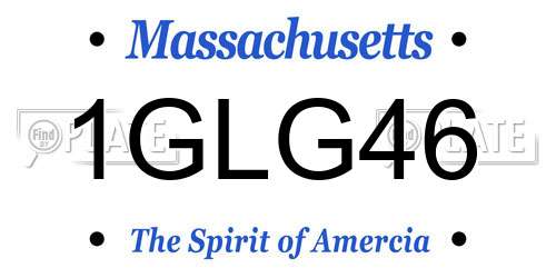 1GLG46 Massachusetts License Plate