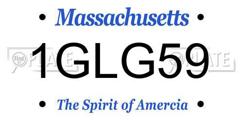 1GLG59 Massachusetts License Plate
