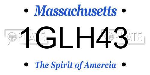 1GLH43 Massachusetts License Plate