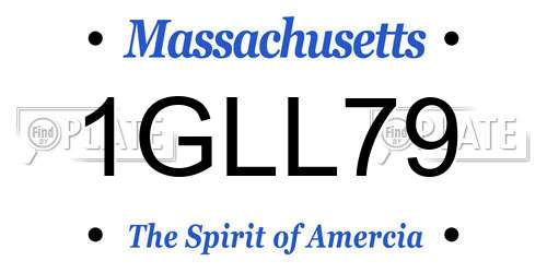 1GLL79 Massachusetts License Plate