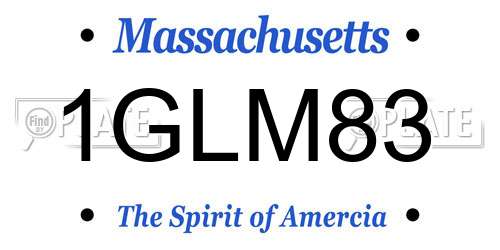 1GLM83 Massachusetts License Plate