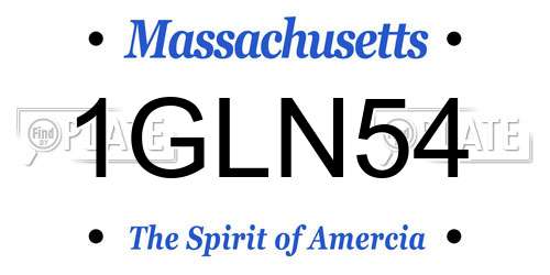 1GLN54 Massachusetts License Plate