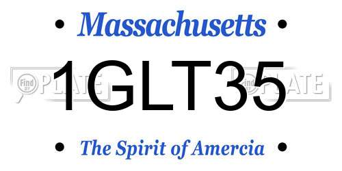 1GLT35 Massachusetts License Plate