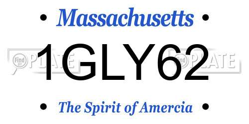 1GLY62 Massachusetts License Plate