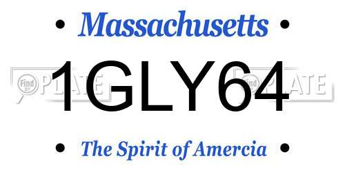 1GLY64 Massachusetts License Plate