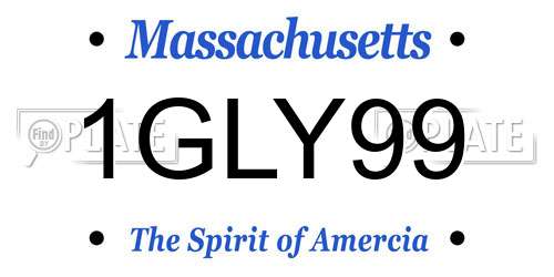 1GLY99 Massachusetts License Plate