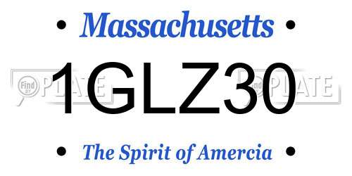 1GLZ30 Massachusetts License Plate