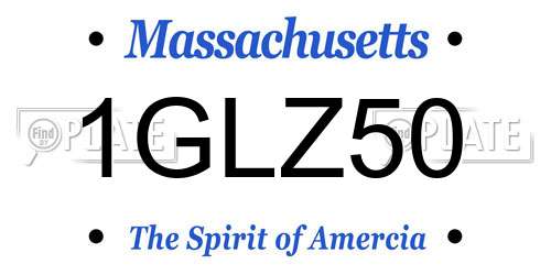 1GLZ50 Massachusetts License Plate