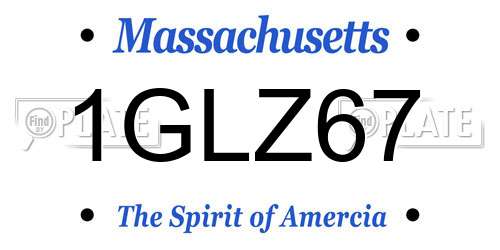 1GLZ67 Massachusetts License Plate