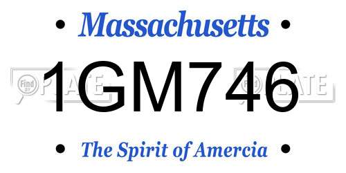 1GM746 Massachusetts License Plate
