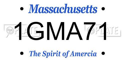 1GMA71 Massachusetts License Plate