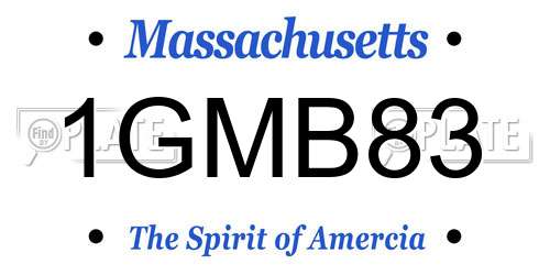 1GMB83 Massachusetts License Plate