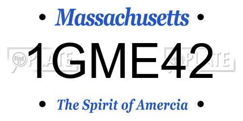 1GME42 Massachusetts License Plate