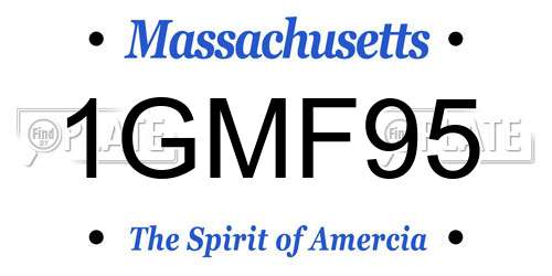 1GMF95 Massachusetts License Plate