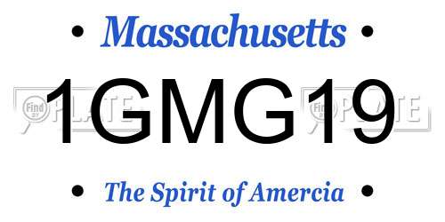 1GMG19 Massachusetts License Plate