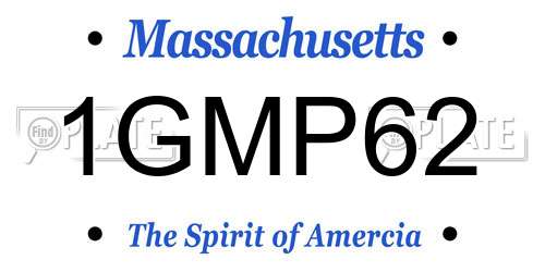 1GMP62 Massachusetts License Plate