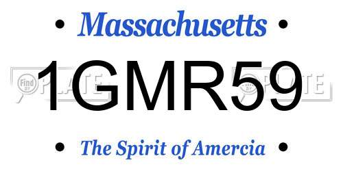 1GMR59 Massachusetts License Plate