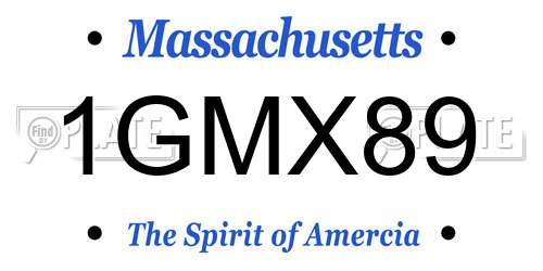 1GMX89 Massachusetts License Plate