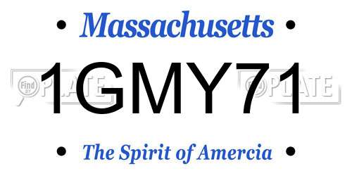 1GMY71 Massachusetts License Plate