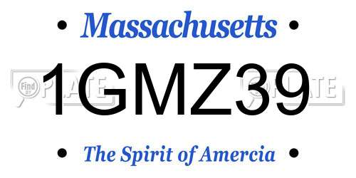 1GMZ39 Massachusetts License Plate