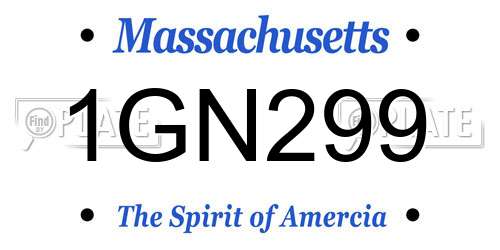 1GN299 Massachusetts License Plate