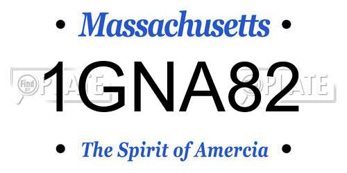 1GNA82 Massachusetts License Plate