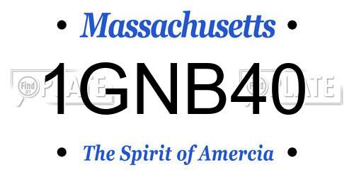 1GNB40 Massachusetts License Plate