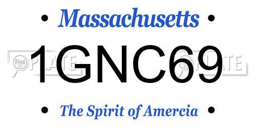 1GNC69 Massachusetts License Plate