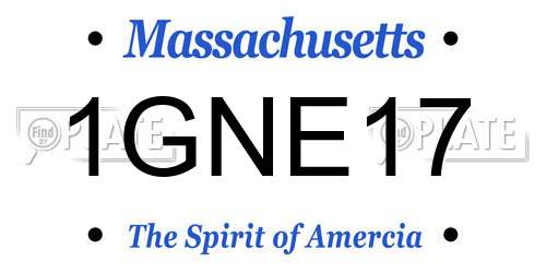1GNE17 Massachusetts License Plate