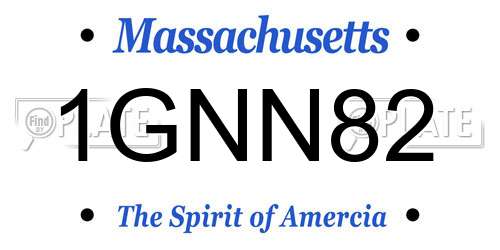 1GNN82 Massachusetts License Plate