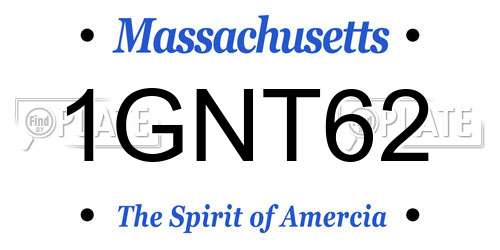 1GNT62 Massachusetts License Plate
