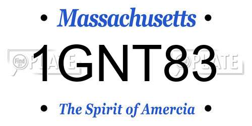 1GNT83 Massachusetts License Plate
