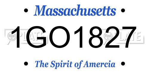 1GO1827 Massachusetts License Plate